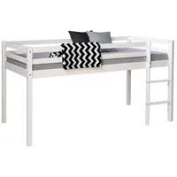 Homestyle4u Kinderbett 90x200 mit Latterost und Matratze in Weiß 2253