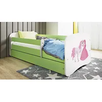 raumhirsch furniture Kinderbett mit Motiv Pferd 80 x 180 cm Holzwerkstoff grün