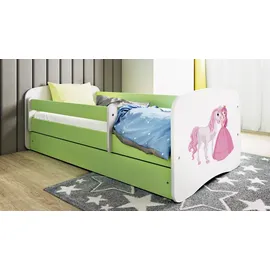 raumhirsch furniture Kinderbett mit Motiv Pferd 80 x 180 cm Holzwerkstoff grün