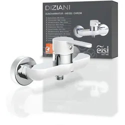 Duscharmatur DIZIANI, Wasserhahn Bad, Mischbatterie Dusche in Weiß/Chrom