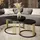 lookway Runder Couchtisch LORI Gold/Schwarz Holzwerkstoff 70 x 48 x 70 cm