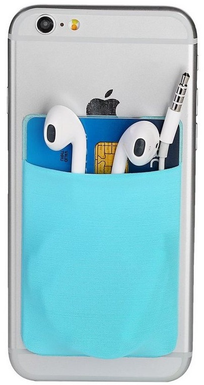 Cerbery Kartenetui Smartphone Kartenhalter - Halter Handy Hülle Kartenhülle Kopfhörer blau