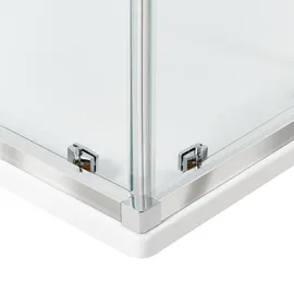 Beliani TELA Duschkabine mit Schiebetür 90 x 185 cm Silber/Sicherheitsglas