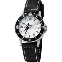 REGENT Textil Armbanduhr Quarz schwarz weiß D2URF1374 - Schwarz