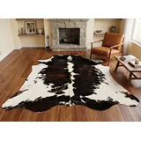 KUHFELL online & NOMAD Fellteppich KUHFELL RINDER FELL TEPPICH 220 x 200 cm BRAUN WEIß TRICOLOR