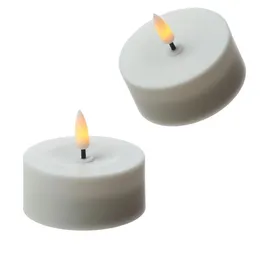 MARELIDA LED Solar Maxi Teelichter Kunststoff D: 7 cm 2er Set weiß