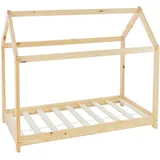 ML-Design Kinderbett Hausbett 70 x 140 cm Kiefer natur beige