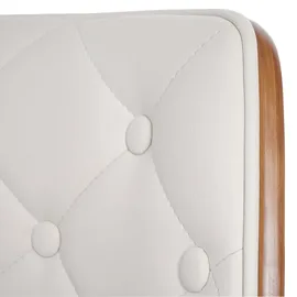 Mendler 2er-Set Esszimmerstuhl HWC-A75, Besucherstuhl Küchenstuhl, Walnuss-Optik Bugholz ~ Kunstleder weiß