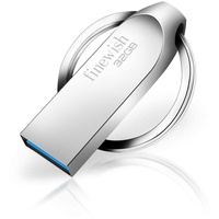 USB Stick 32GB 3.0, Mini Speicherstick 32GB USB 3.0 Pen Drive Tragbar USB-Stick 32GB mit Schlüsselanhänger für PC/Laptop/Car Audio/Smart TV. Plug-and-Play. 80MB/s Lesen (Silber)