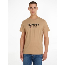 Tommy Jeans T-Shirt »TJM SLIM ESSENTIAL TEE«, mit großem Druck auf der Brust, Gr. S, Tawny Sand, , 42970548-S