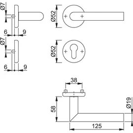 HOPPE Rosettengarnitur PZ Edelstahl F69