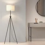 EMKE Stehlampe Schwarz Stativ Vintage Stehleuchte Wohnzimmer, E27 Standleuchte mit Fußschalte, Leselampe Stehlampe Schlafzimmer Floor Lamp Bogenlampe LED Stehlampen