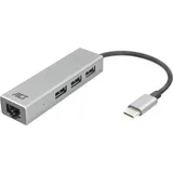 Act AC7055 1 x USB C Stecker auf 3 x USB A, Gigabit Network Port Hub mit Ethernet