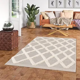 Pergamon In & Outdoor Teppich Shaggy Juist Rauten (135 x 190 cm, Teppiche Böden, Teppiche, Outdoorteppiche