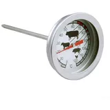 Analoges Fleischthermometer, Edelstahl BBQ Kochen Temperatursonde, Bi-Metall Küche Lebensmittel Thermometer für Bratofen Grill