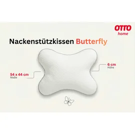 OTTO home Nackenkissen Schmetterling 54 x 44 cm Weiß