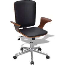 vidaXL Bürostuhl Bugholz Kunstleder Braun