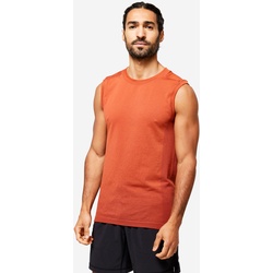 Tank Top Herren Yoga nahtlos - braun, EINHEITSFARBE, S