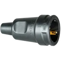 Kopp 180916009 Schutzkontaktkupplung PA, Gummi 230V Schwarz IP20
