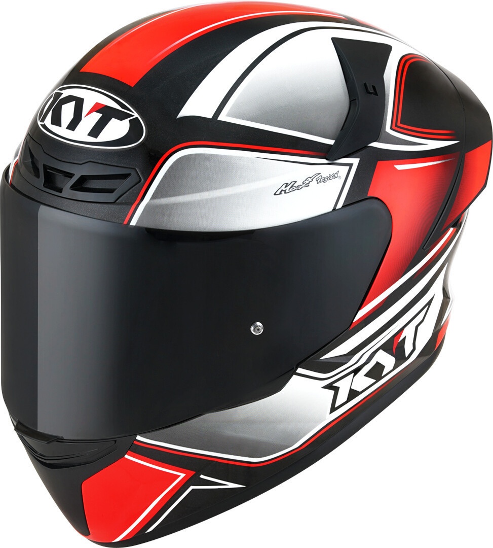 KYT TT Course Tourist Helm, schwarz-grau-rot, Größe XS