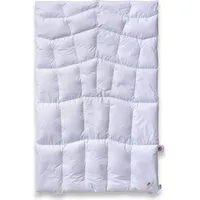 Daunendecke 155x220 von SCHLAFKÖNIG mit Körperzonen-Steppung - leicht warm - Weiß