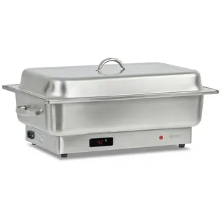 Mahlzeit Elektrischer Edelstahl Chafing Dish mit GN 1/1 Behälter, 9 Liter, bis 80°C mit Display | Mahlzeit