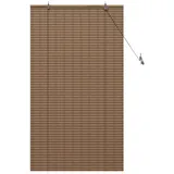 vidaXL Fensterjalousie mit Vorhängen Braun 90 x 160 cm Bambus