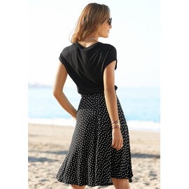 BEACHTIME Jerseykleid, Damen schwarz-gepunktet-bedruckt, Gr.42