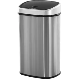 Homcom Automatik Mülleimer 58 l Silber