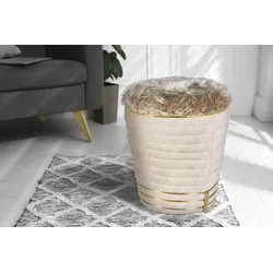 Sitzhocker KAYOOM "Hocker Doric, trendiger Look, ästhetische Farbgebung, schöne Steppung", gold (beige, gold), B:42cm H:50cm T:42cm, Bezug: 50% Baumwolle 50% Acryl / Korpus: Pappelholz, Hocker, komfortabel, hochqualitativ, pflegeleicht, hochwertige Materialien