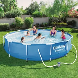 BESTWAY Fast Set Aufstellpool ⌀ 366 x 76 cm Blau inkl. Filterpumpe