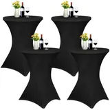 luxuskollektion Stehtischhusse Stretch Schwarz 80-85 cm 80 x 110 cm