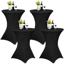 luxuskollektion Stehtischhusse Stretch Schwarz 80-85 cm 80 x 110 cm