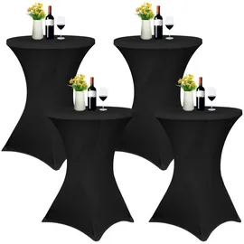 luxuskollektion Stehtischhusse Stretch Schwarz 80-85 cm 80 x 110 cm