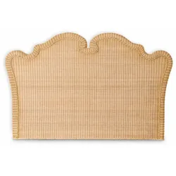 Casa Padrino Luxus Rattan Bett-Kopfteil Naturfarben 228 cm - Luxus Schlafzimmer Möbel