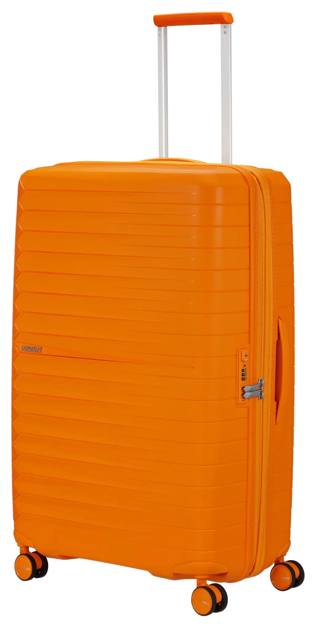 Hartschalen-Trolley AMERICAN TOURISTER "FASTFORWARD, verschiedene Größen und Farben", Gr. B/H/T: 50cm x 78cm x 30cm 108 l, radiant orange, Polypropylen, unifarben, Koffer, Hartschalen-Koffer personalisierbar TSA-Schloss Volumenerweiterung