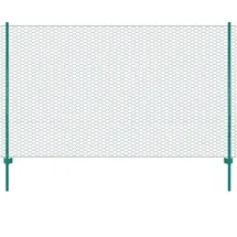 vidaXL Maschendrahtzaun mit Pfosten 25 x 200 cm Grün