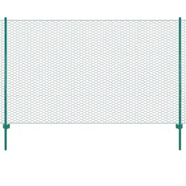 vidaXL Maschendrahtzaun mit Pfosten 25 x 200 cm Grün