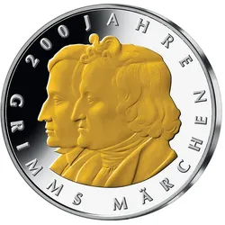 Die teilvergoldete 10-Euro-Gedenkausgabe „Grimms Märchen“ von 2012!