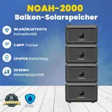 SOLAR-HOOK etm 4X Growatt NOAH 2000 Solarspeicher 2048Wh LiFePo4 Akku Balkonkraftwerk Speicher für Balkonkraftwerk