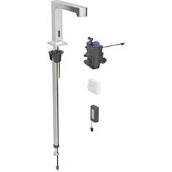 Geberit Brenta Infrarot-Waschtischarmatur 116198211 mit Thermostatmischer, Standmontage, Batteriebetrieb, UP-Funktionsbox, hochglanz-verchromt
