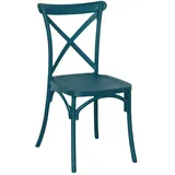 okaffarefatto MADDALONI Barstuhl Esszimmer Restaurant Kunststoff petrol Sprint Stapelbar kreuz