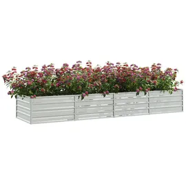 vidaXL Garten-Hochbeet verzinkter Stahl rechteckig 320 x 80 x 45 cm Silber