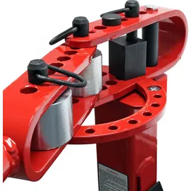 Wiltec Kompaktes Biegegerät mit Fuß 1250 x 255 x 975 mm, Biegemaschine für Flachstahl, Baustahl, Rundstahl & Vierkantstahl mit 7 Matrizen 25,4-76,2 mm