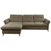 Livetastic Ecksofa, Dunkelgrün, Textil, Buche, massiv, 5-Sitzer, L-Form, 268x176 cm, Made in EU, Schlafen auf Sitzhöhe, Rücken echt, Wohnzimmer, Sofas & Couches, Wohnlandschaften, Ecksofas