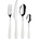 Besteck-Set "Canaletto" Essbesteck-Sets Gr. 24 tlg., weiß (edelstahlfarben, weiß) Besteckgarnituren 24.teilig, Edelstahl 1810 mit Kunststoffgriff, spülmaschinengeeignet