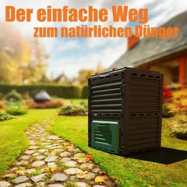BigDean Komposter Garten 300 Liter Schnellkomposter aus wetterfestem Kunststoff & Made in Europe
