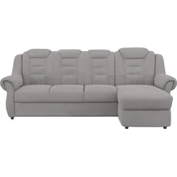 Ecksofa HOME AFFAIRE "Boston L-Form", silber, B:262cm H:102cm T:165cm, 100% Polyester, Sofas, Gemütliches Ecksofa mit hoher Rückenlehne in klassischem Design