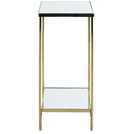 Haku-Möbel HAKU Möbel Beistelltisch rechteckig Glas gold 28,0 x 28,0 x 66,0 cm, 1 St.