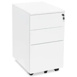 KADIMA DESIGN Metall Bürobox mit Rollsystem | Aktencontainer mit Schloss für Wertsachen | Rollcontainer für Dokumentenaufbewahrung | Modernes Bürodesign | Kadima